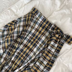 Uniqlo X JW Anderson Yellow and Blue Plaid A-Line Skirt
